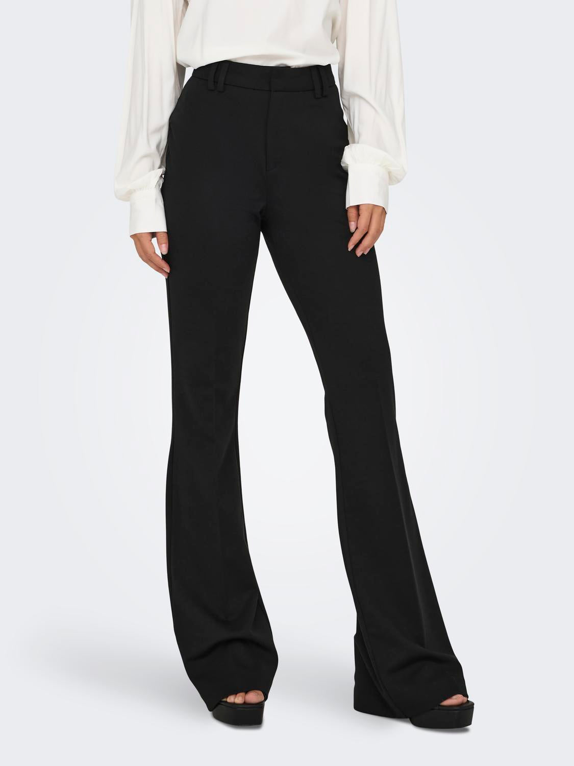 ONLPEACH MW Flared Pant - Sort
